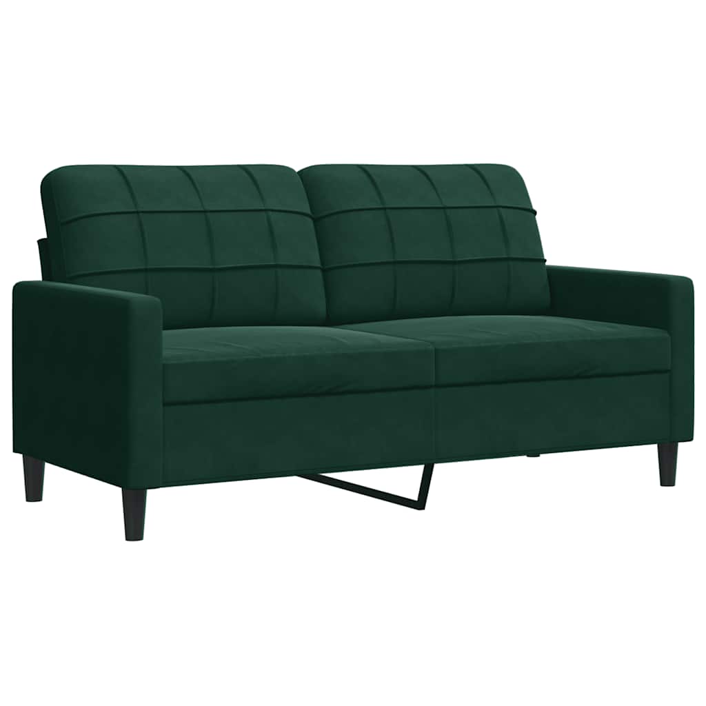 Canapé à 2 places Vert foncé 140 cm Velours - XIOS