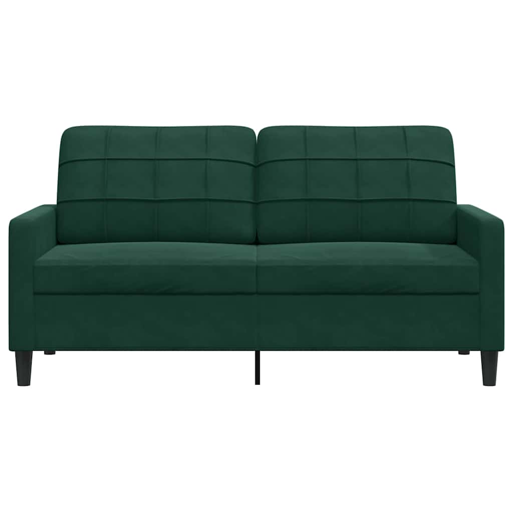 Canapé à 2 places Vert foncé 140 cm Velours - XIOS
