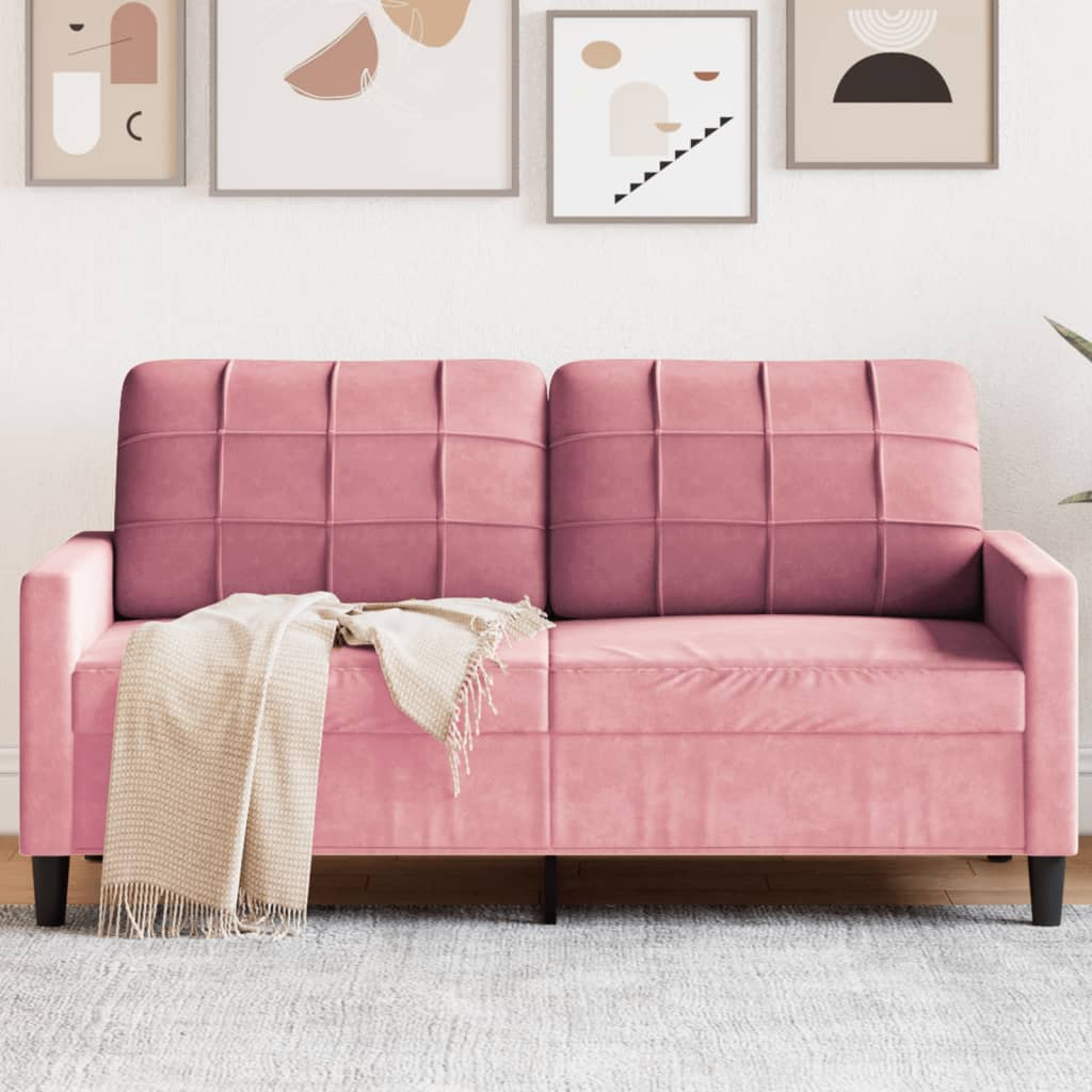 Canapé à 2 places Rose 140 cm Velours - XIOS