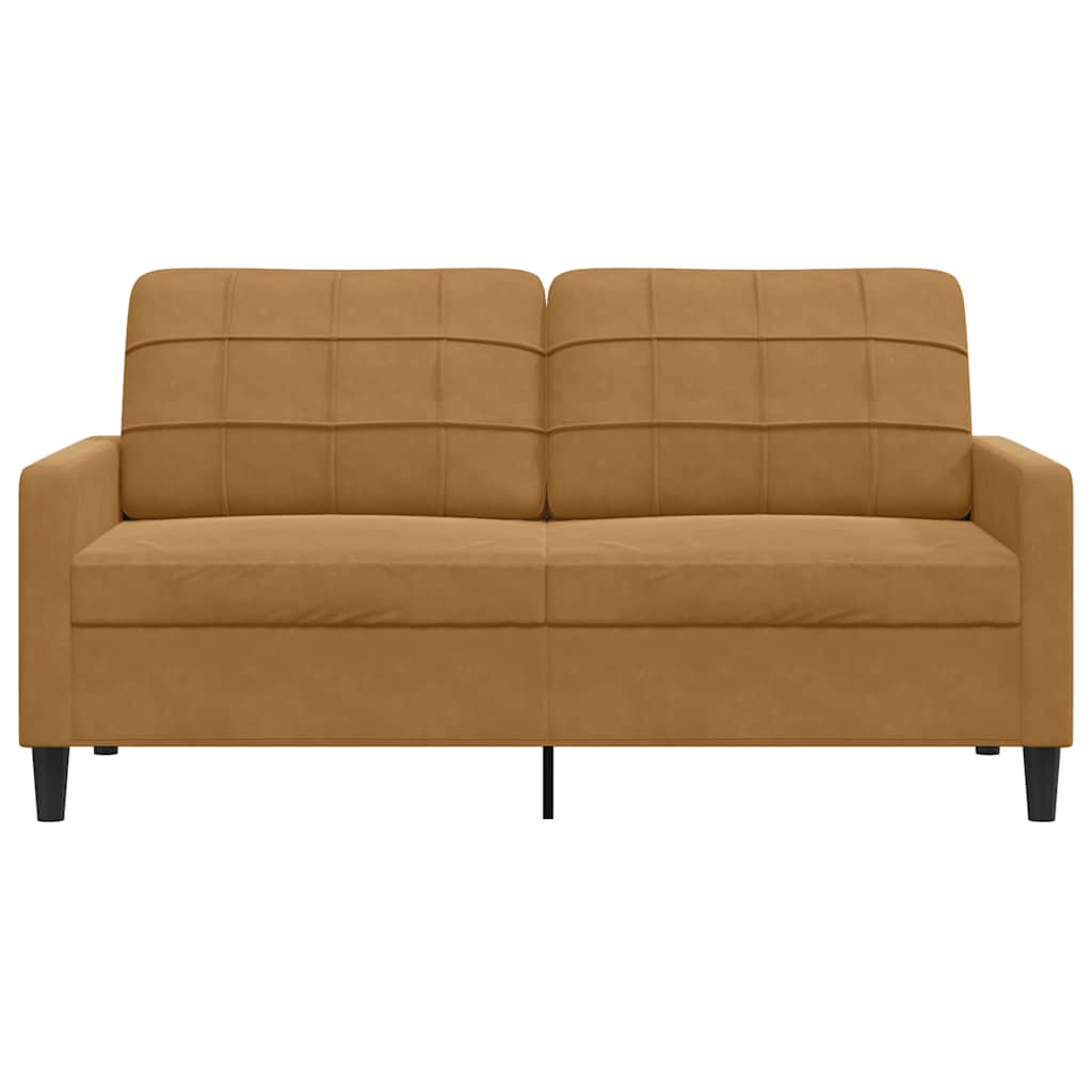 Canapé à 2 places Marron 140 cm Velours - XIOS