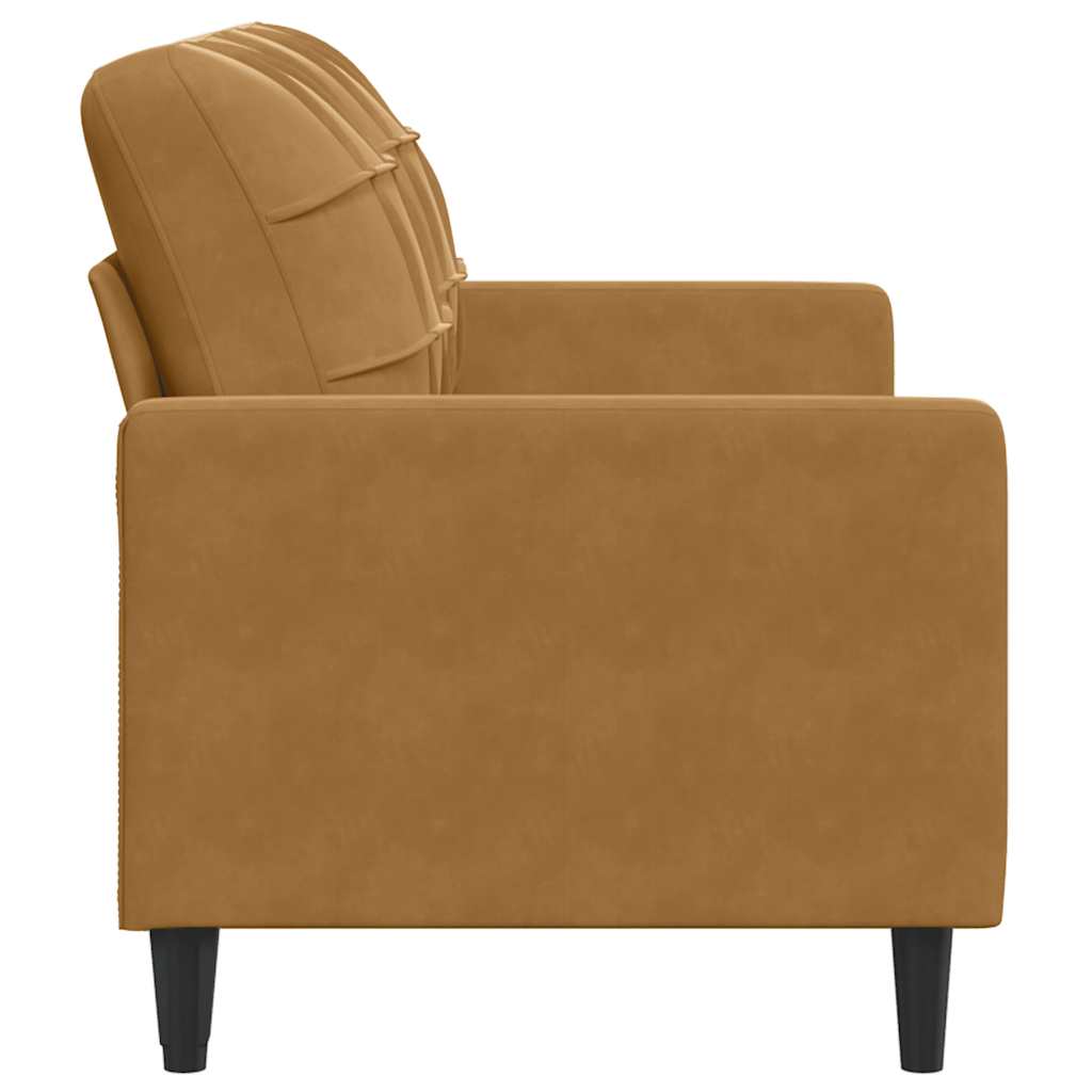Canapé à 2 places Marron 140 cm Velours - XIOS