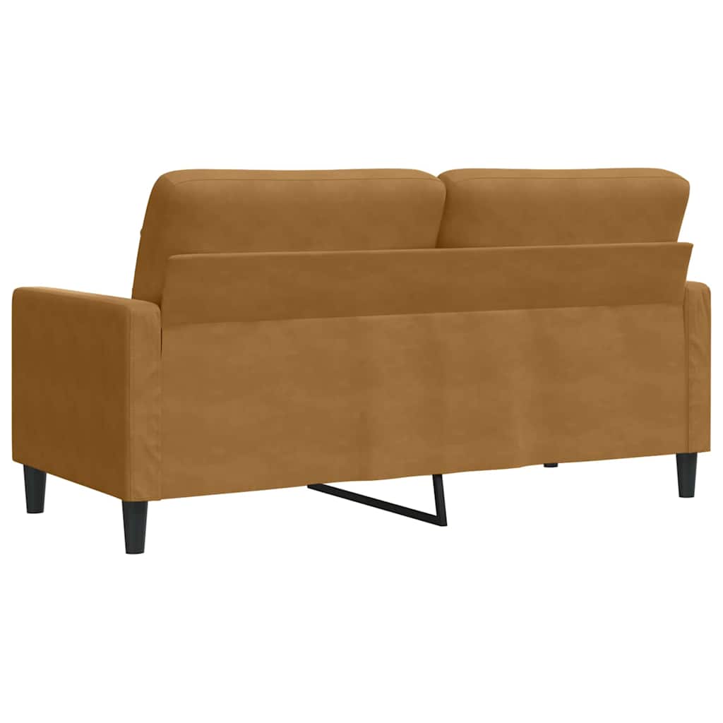 Canapé à 2 places Marron 140 cm Velours - XIOS