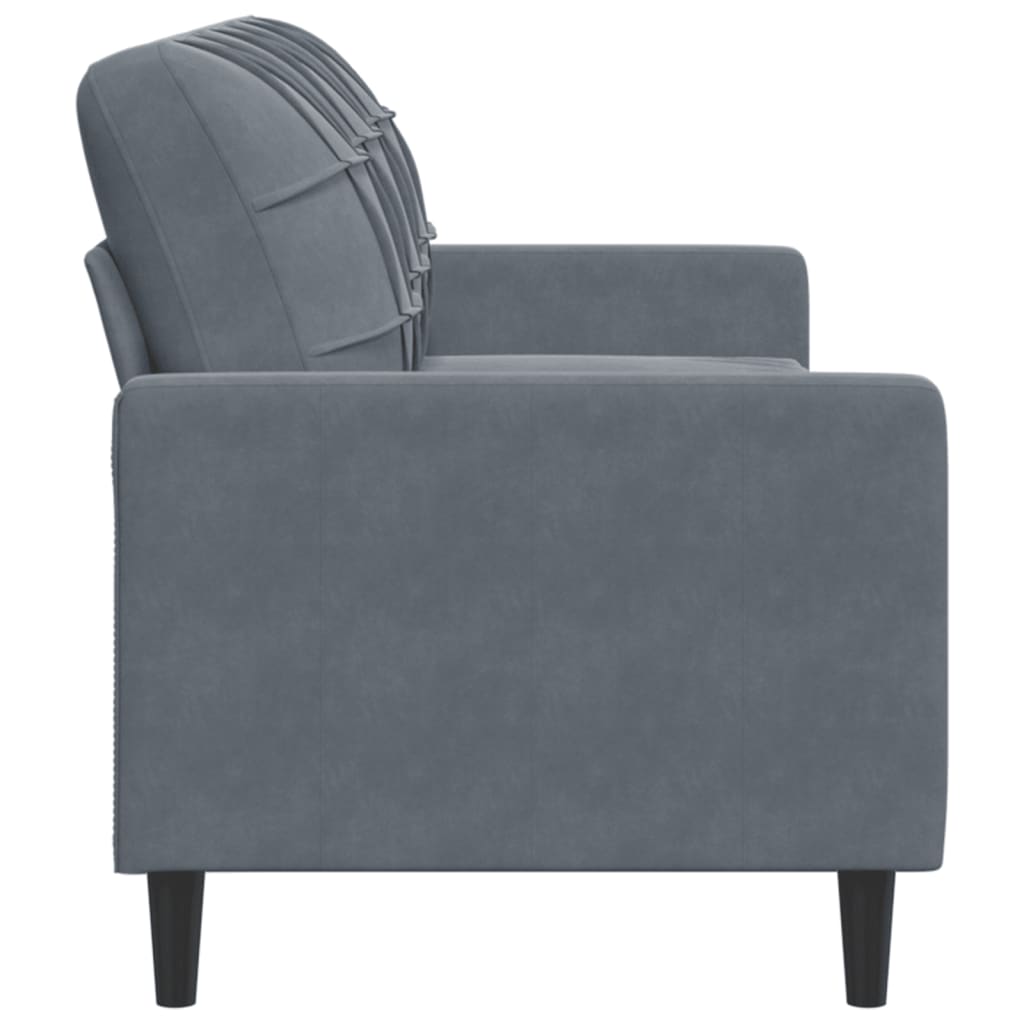 Canapé à 3 places Gris foncé 180 cm Velours - XIOS