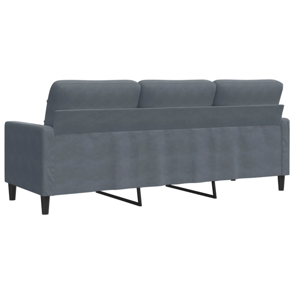 Canapé à 3 places Gris foncé 180 cm Velours - XIOS