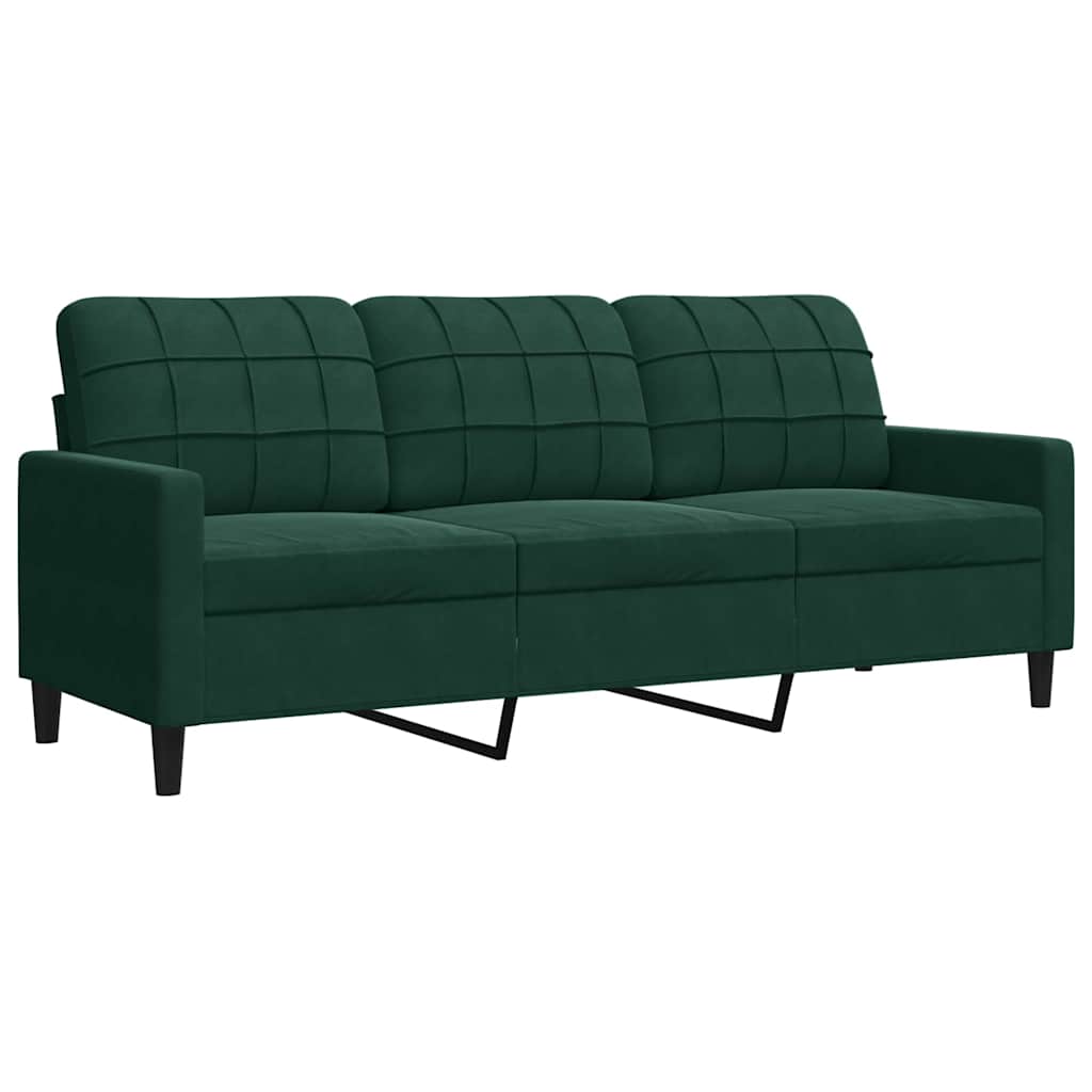 Canapé à 3 places Vert foncé 180 cm Velours - XIOS
