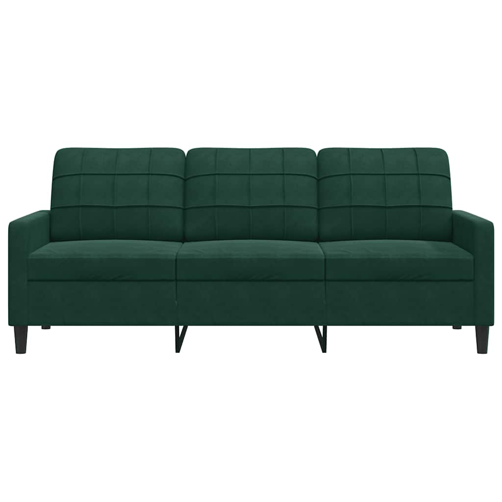 Canapé à 3 places Vert foncé 180 cm Velours - XIOS