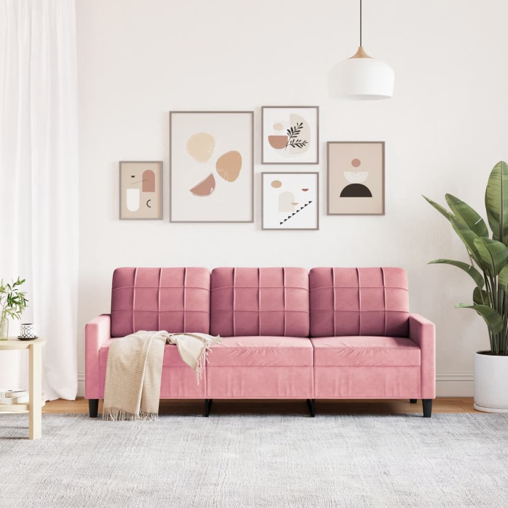 Canapé à 3 places Rose 180 cm Velours - XIOS