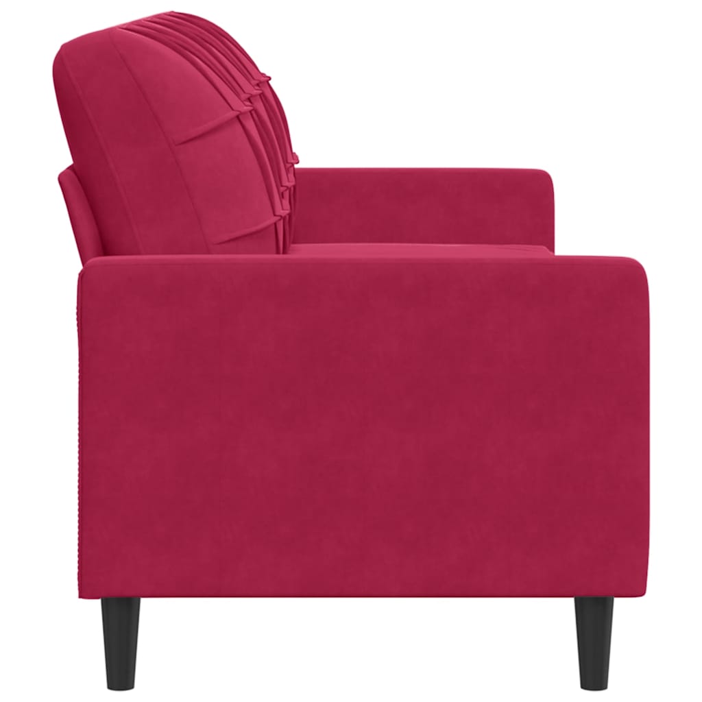 Canapé à 3 places Rouge bordeaux 180 cm Velours - XIOS