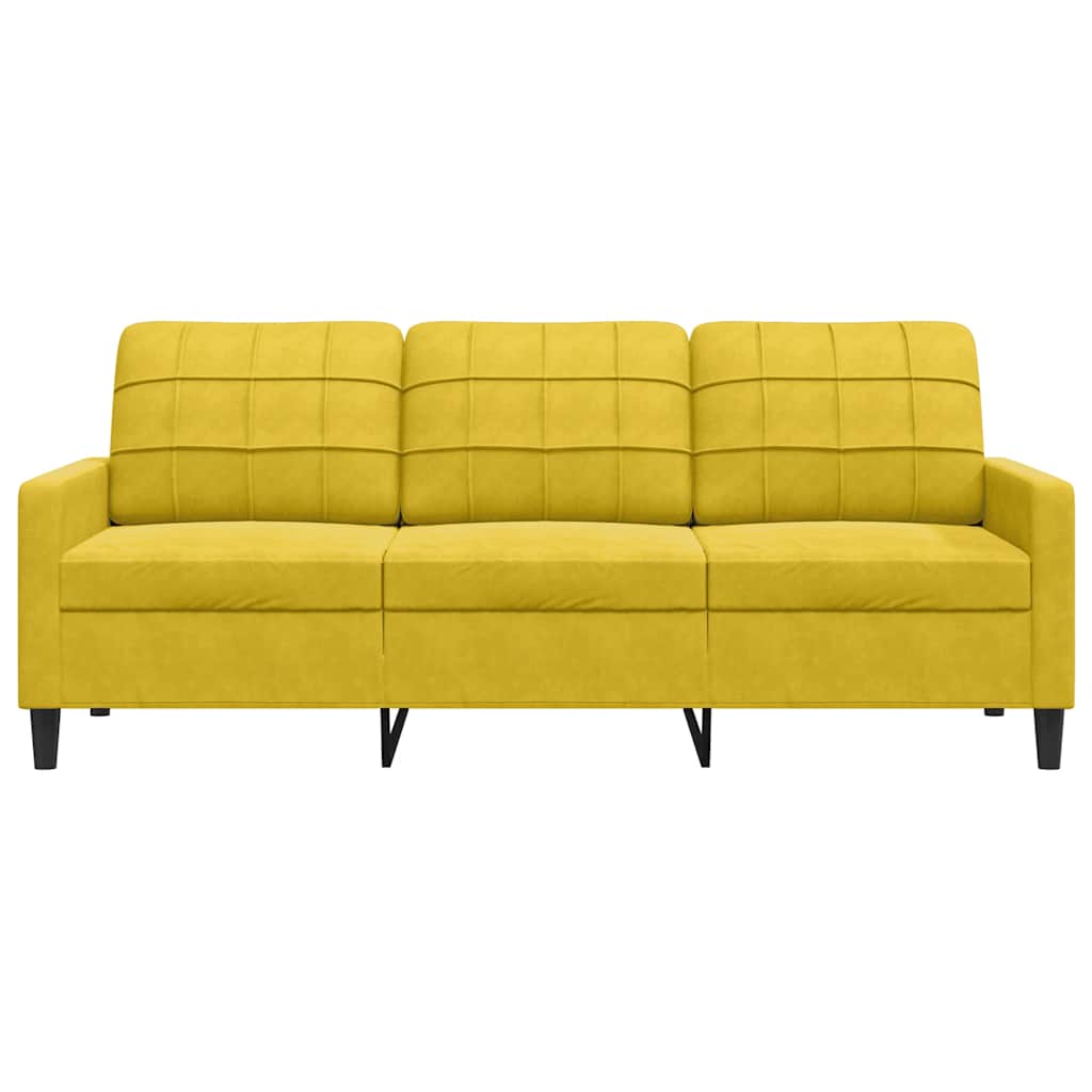 Canapé à 3 places Jaune 180 cm Velours