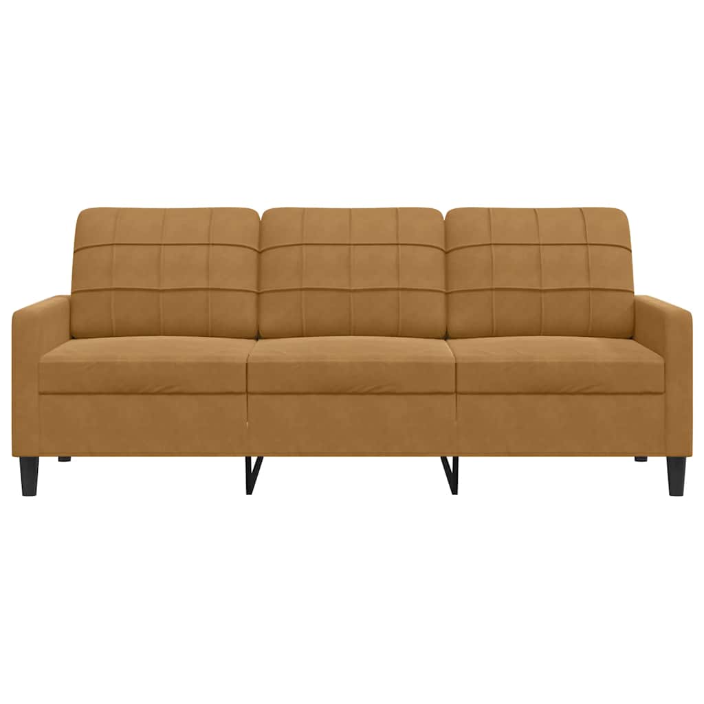 Canapé à 3 places Marron 180 cm Velours - XIOS