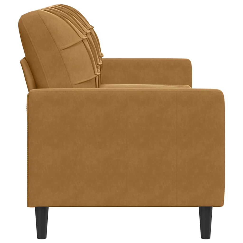 Canapé à 3 places Marron 180 cm Velours - XIOS