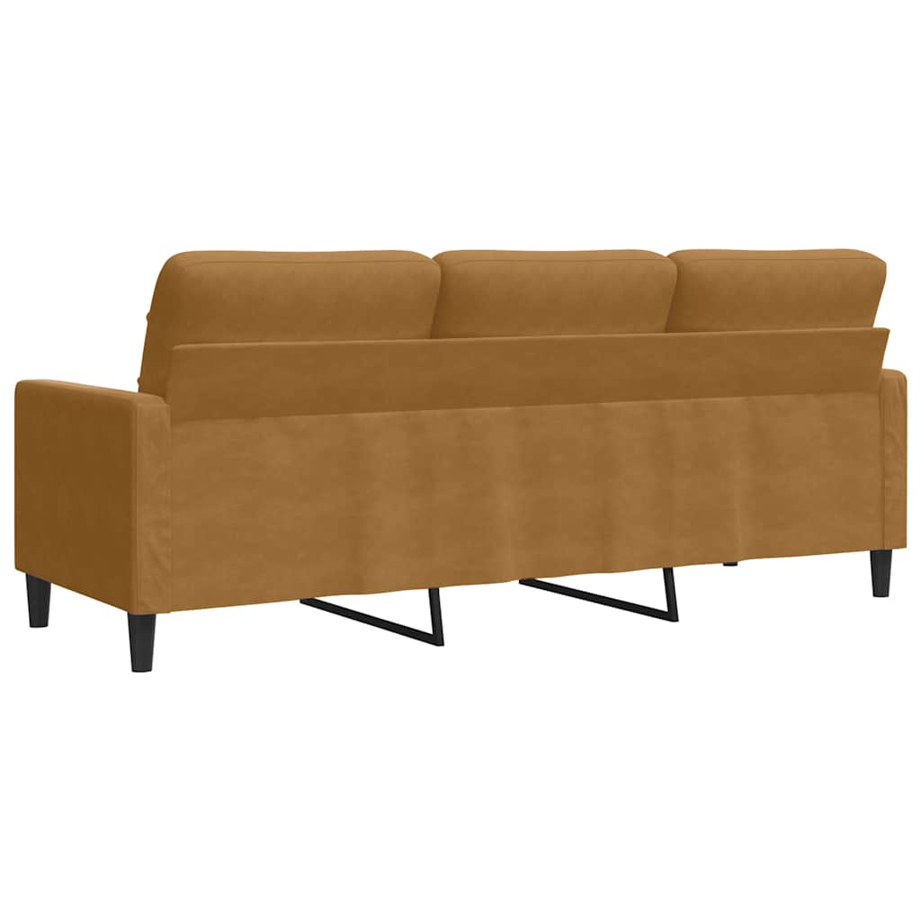 Canapé à 3 places Marron 180 cm Velours - XIOS