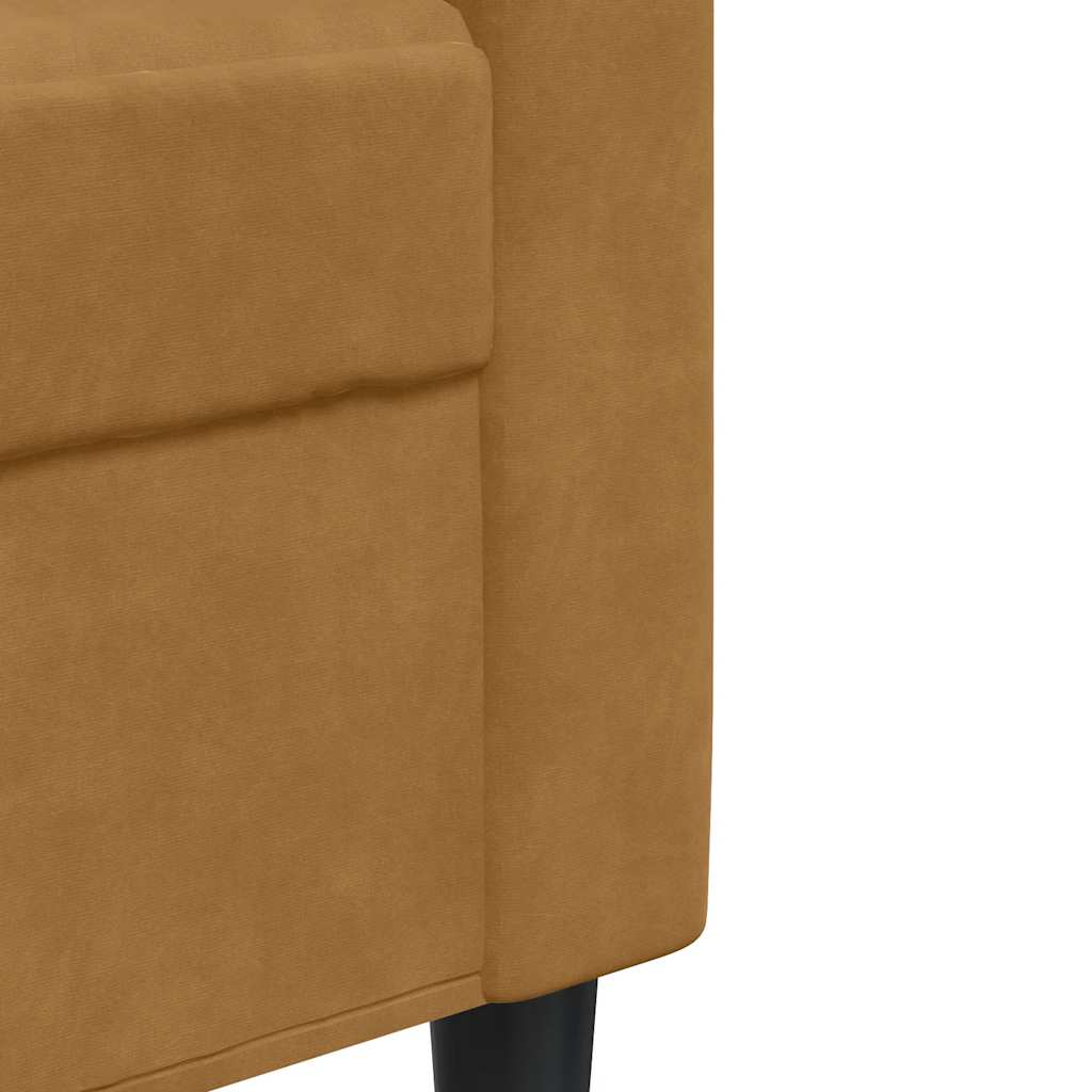 Canapé à 3 places Marron 180 cm Velours - XIOS