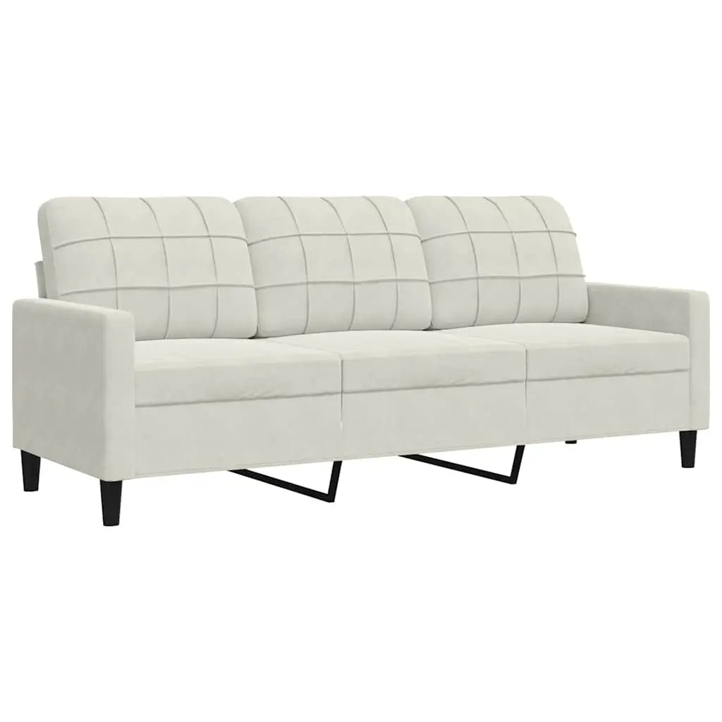 Canapé à 3 places Crème 180 cm Velours - XIOS