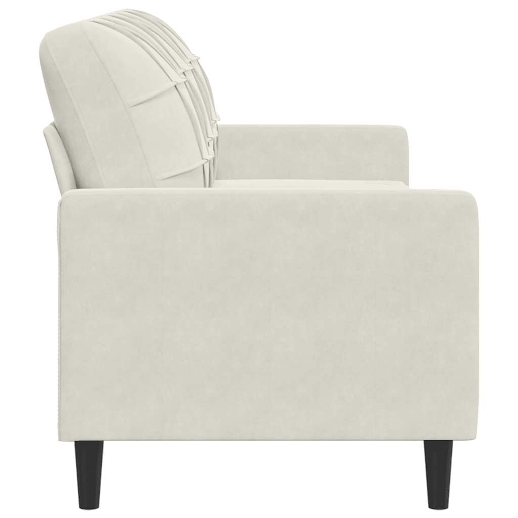 Canapé à 3 places Crème 180 cm Velours - XIOS