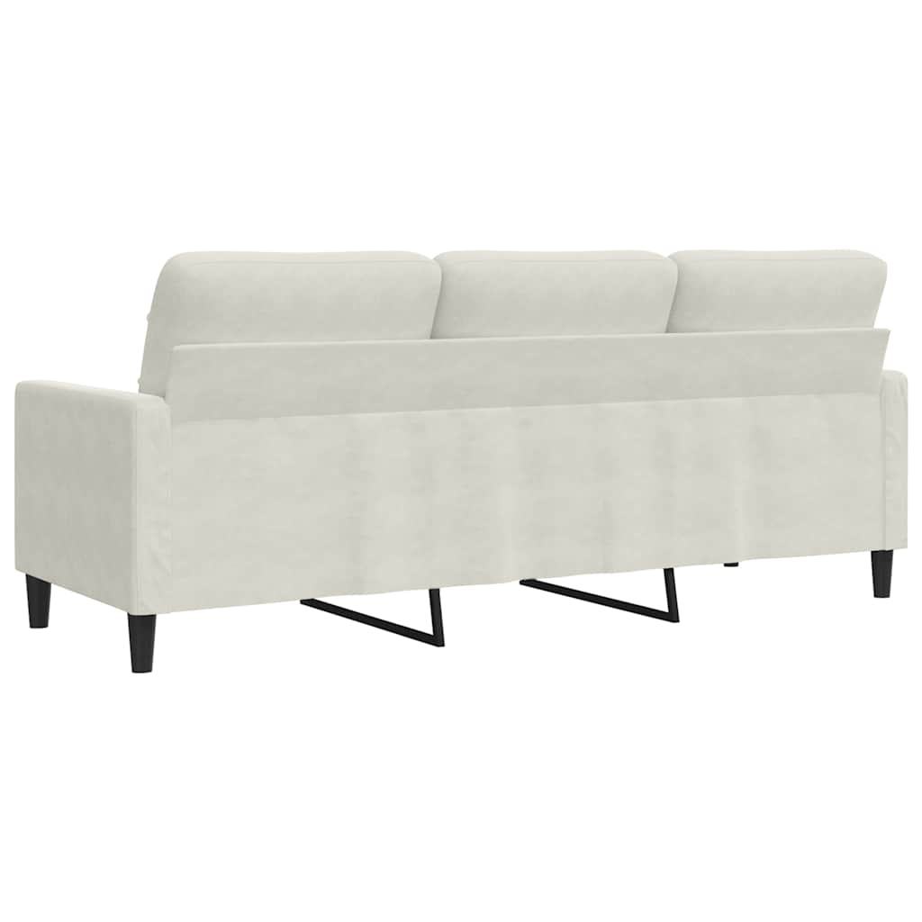 Canapé à 3 places Crème 180 cm Velours - XIOS