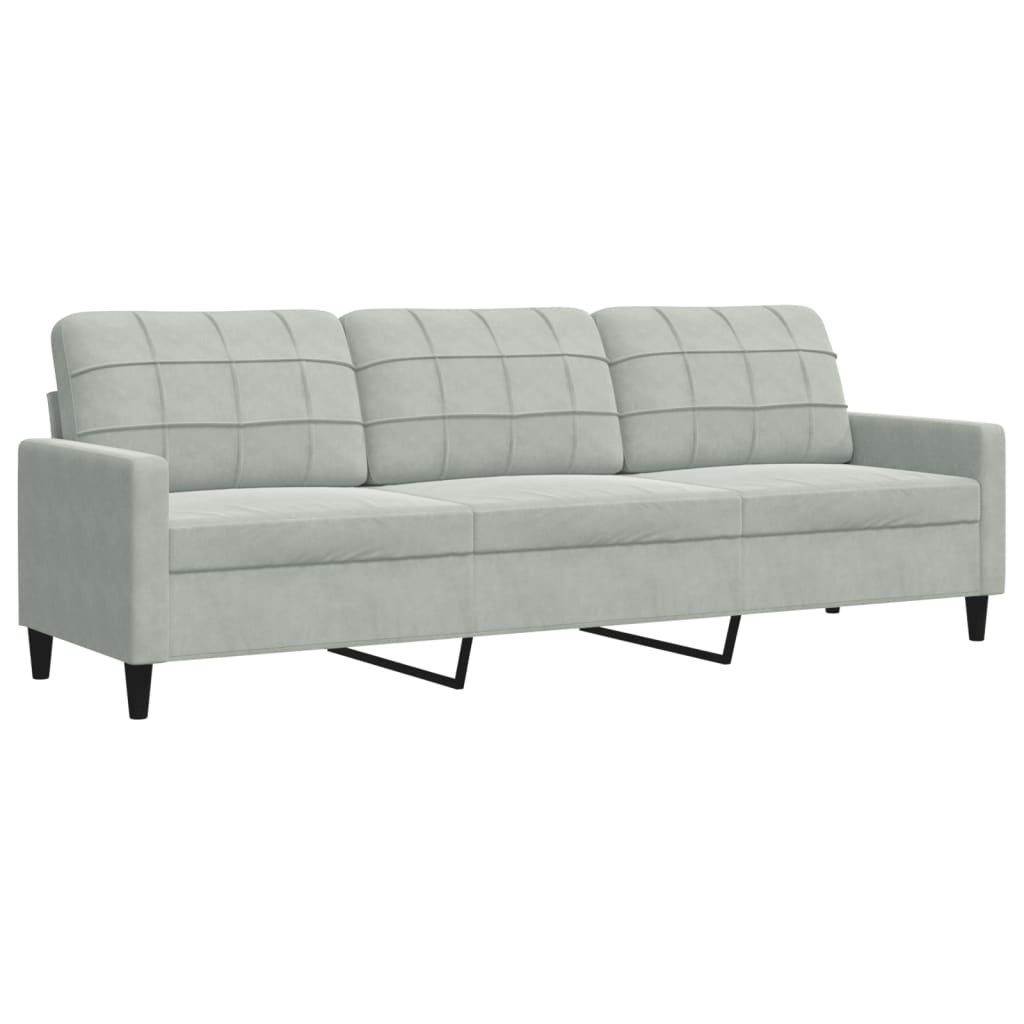 Canapé à 3 places Gris clair 210 cm Velours - XIOS