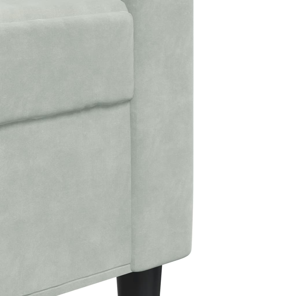 Canapé à 3 places Gris clair 210 cm Velours - XIOS