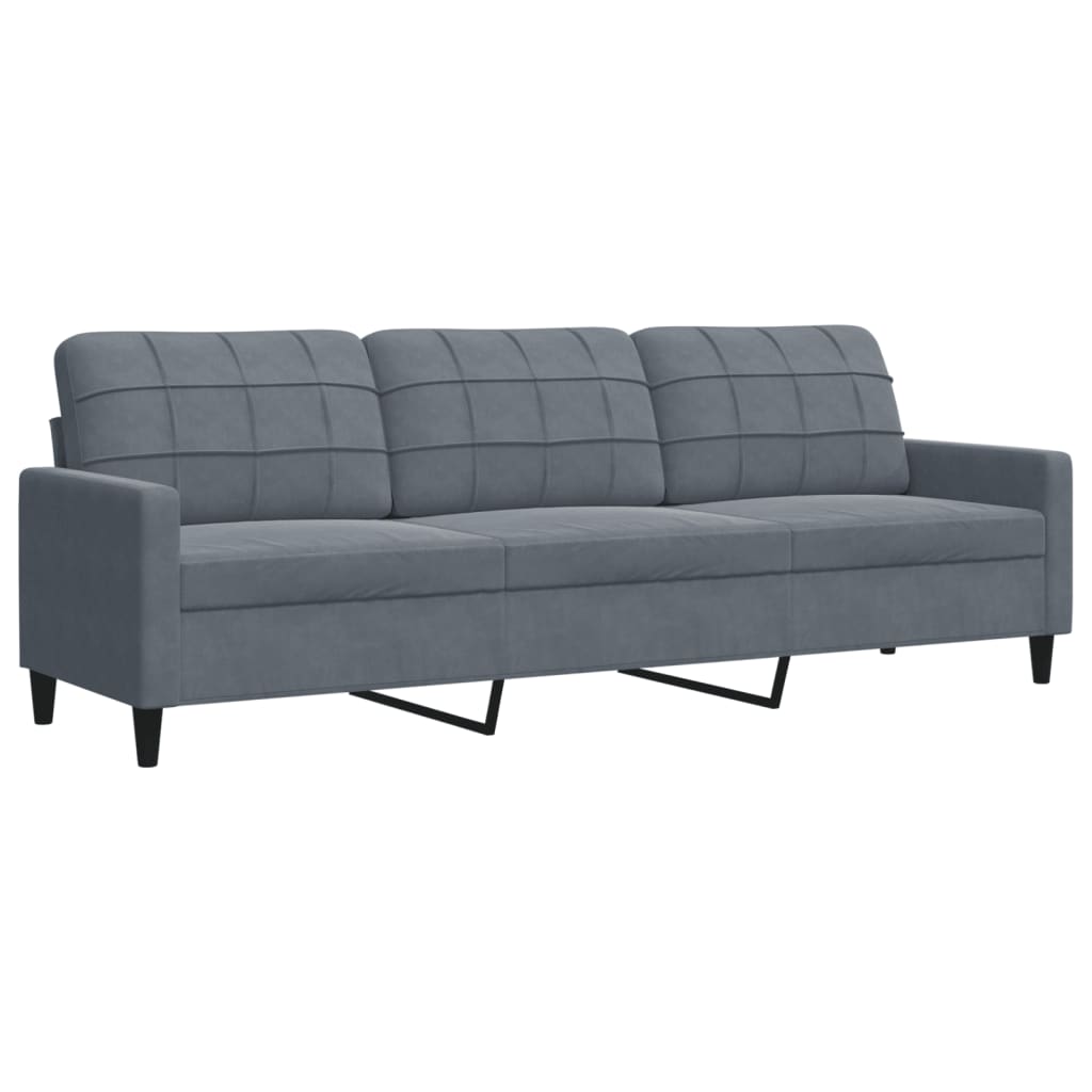 Canapé à 3 places Gris foncé 210 cm Velours - XIOS