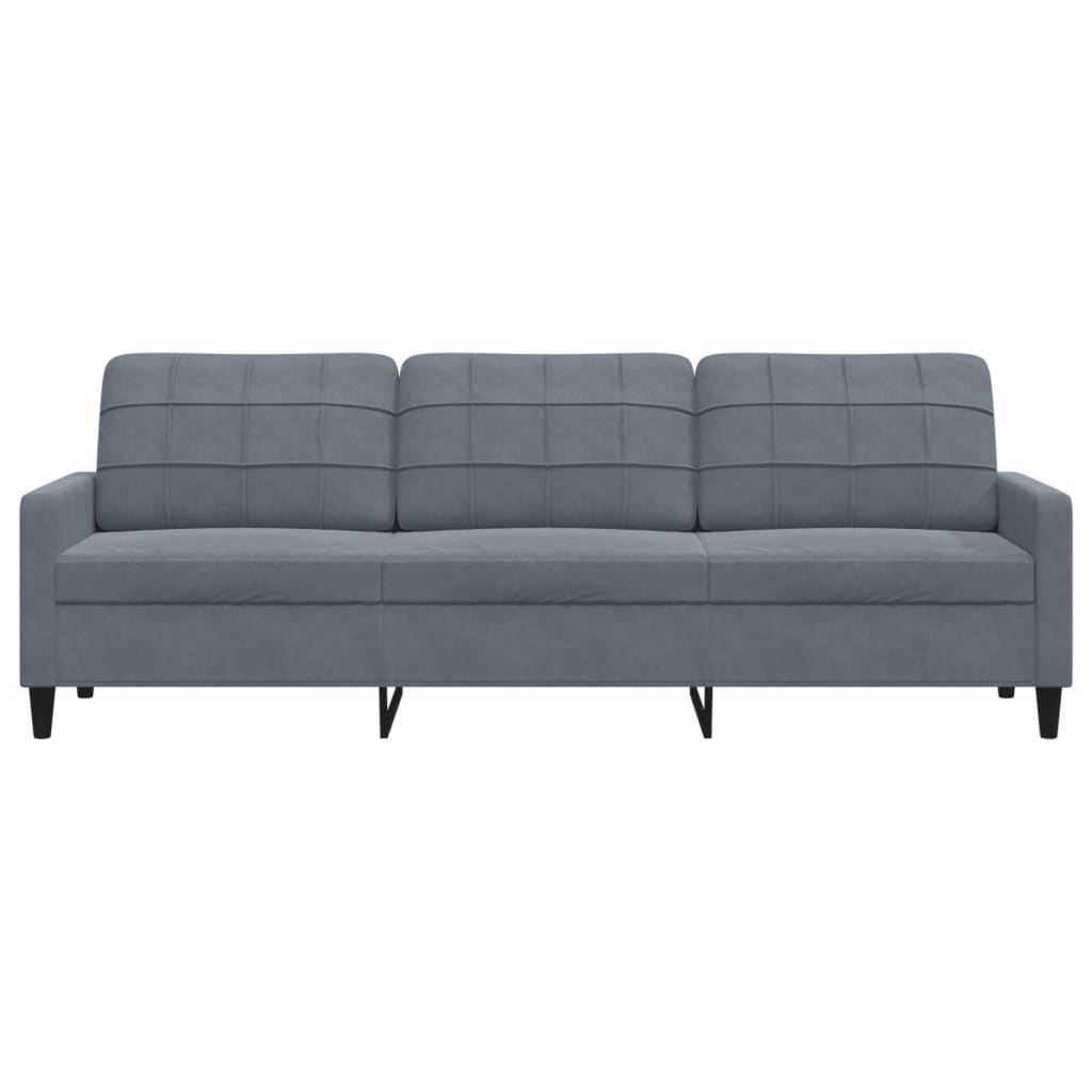 Canapé à 3 places Gris foncé 210 cm Velours - XIOS