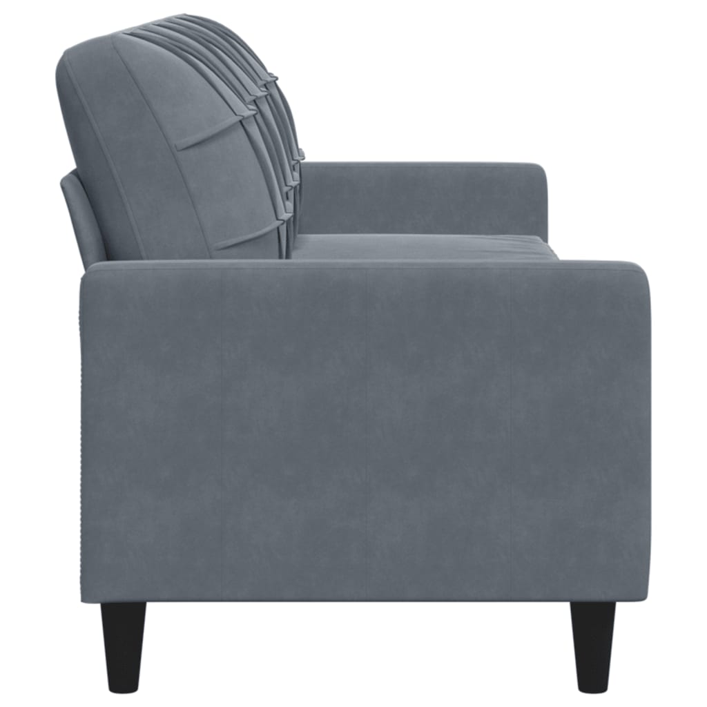 Canapé à 3 places Gris foncé 210 cm Velours - XIOS