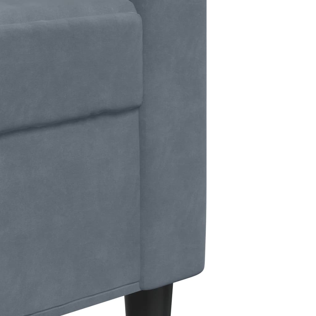 Canapé à 3 places Gris foncé 210 cm Velours - XIOS