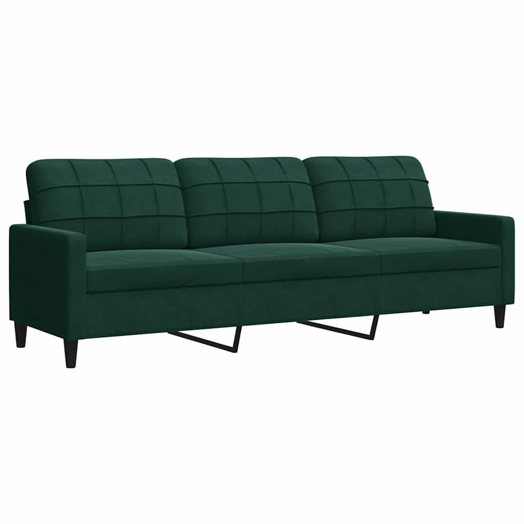 Canapé à 3 places Vert foncé 210 cm Velours - XIOS