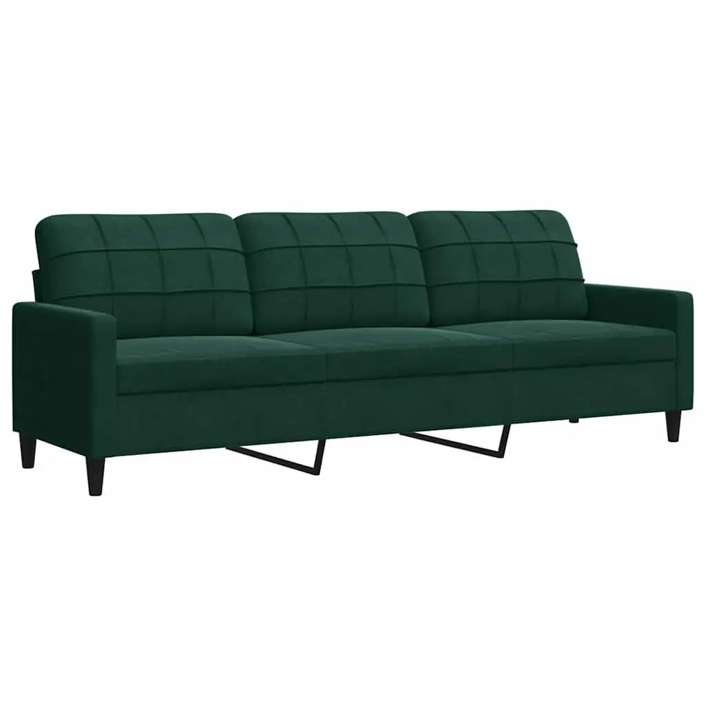 Canapé à 3 places Vert foncé 210 cm Velours - XIOS