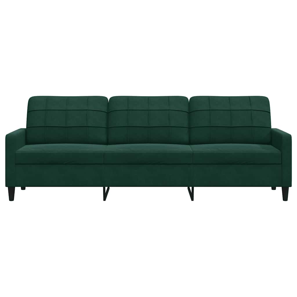 Canapé à 3 places Vert foncé 210 cm Velours - XIOS