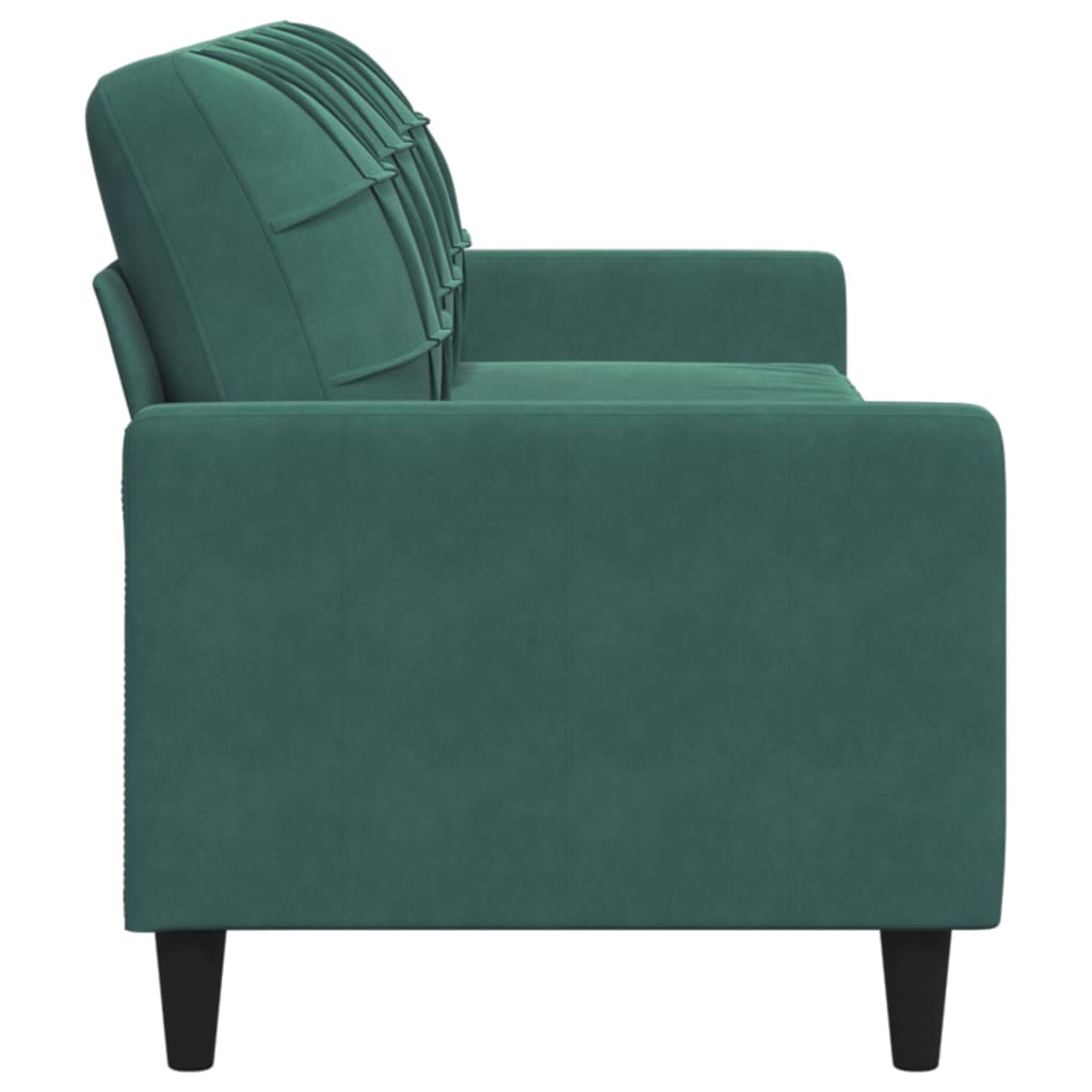 Canapé à 3 places Vert foncé 210 cm Velours - XIOS