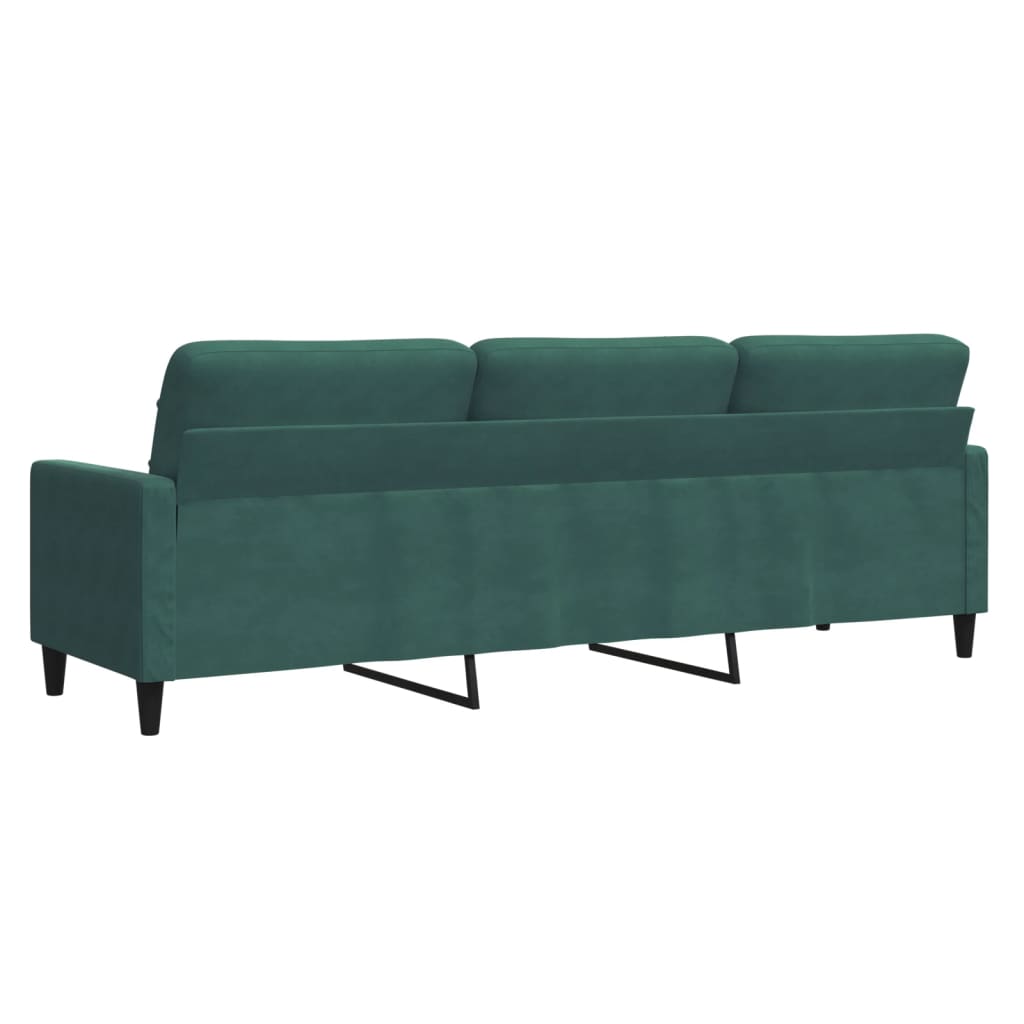 Canapé à 3 places Vert foncé 210 cm Velours