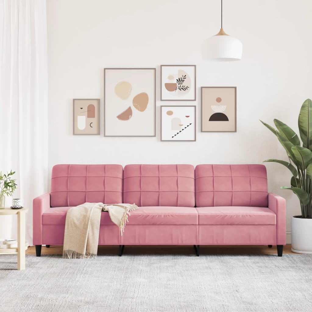 Canapé à 3 places Rose 210 cm Velours - XIOS