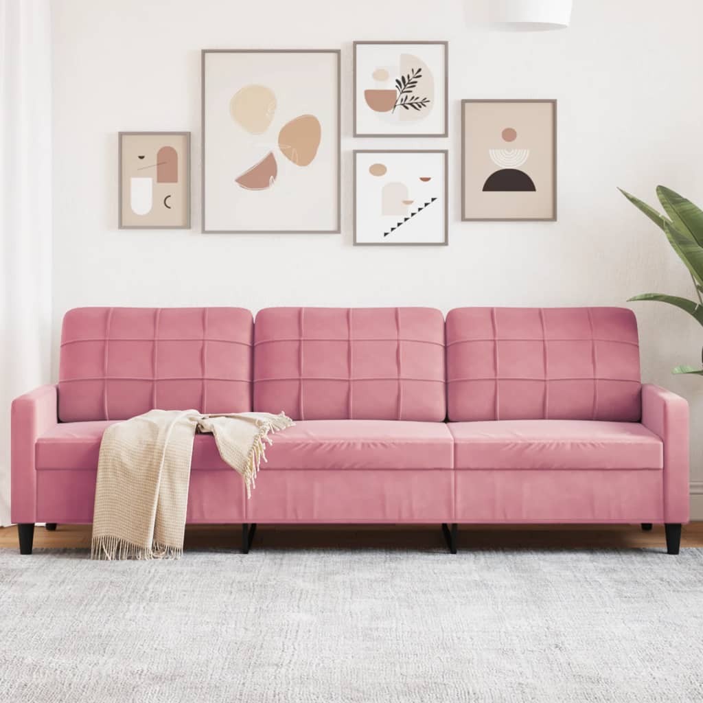 Canapé à 3 places Rose 210 cm Velours - XIOS