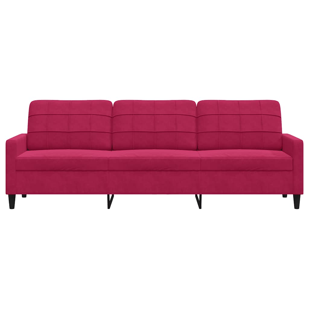 Canapé à 3 places Rouge bordeaux 210 cm Velours - XIOS