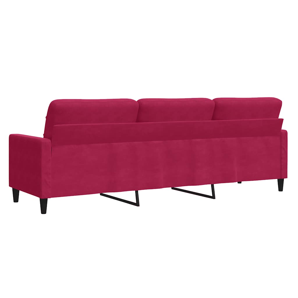 Canapé à 3 places Rouge bordeaux 210 cm Velours - XIOS