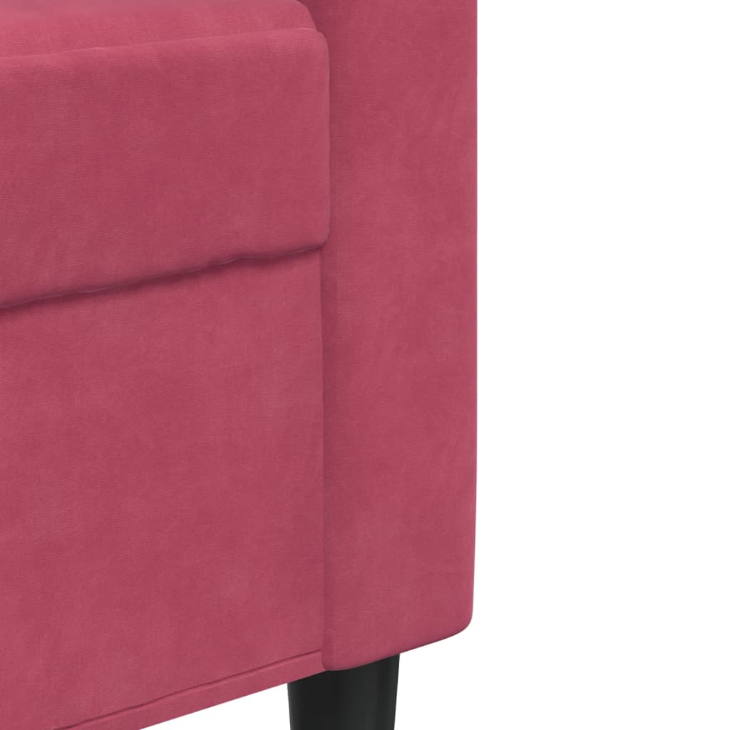 Canapé à 3 places Rouge bordeaux 210 cm Velours - XIOS
