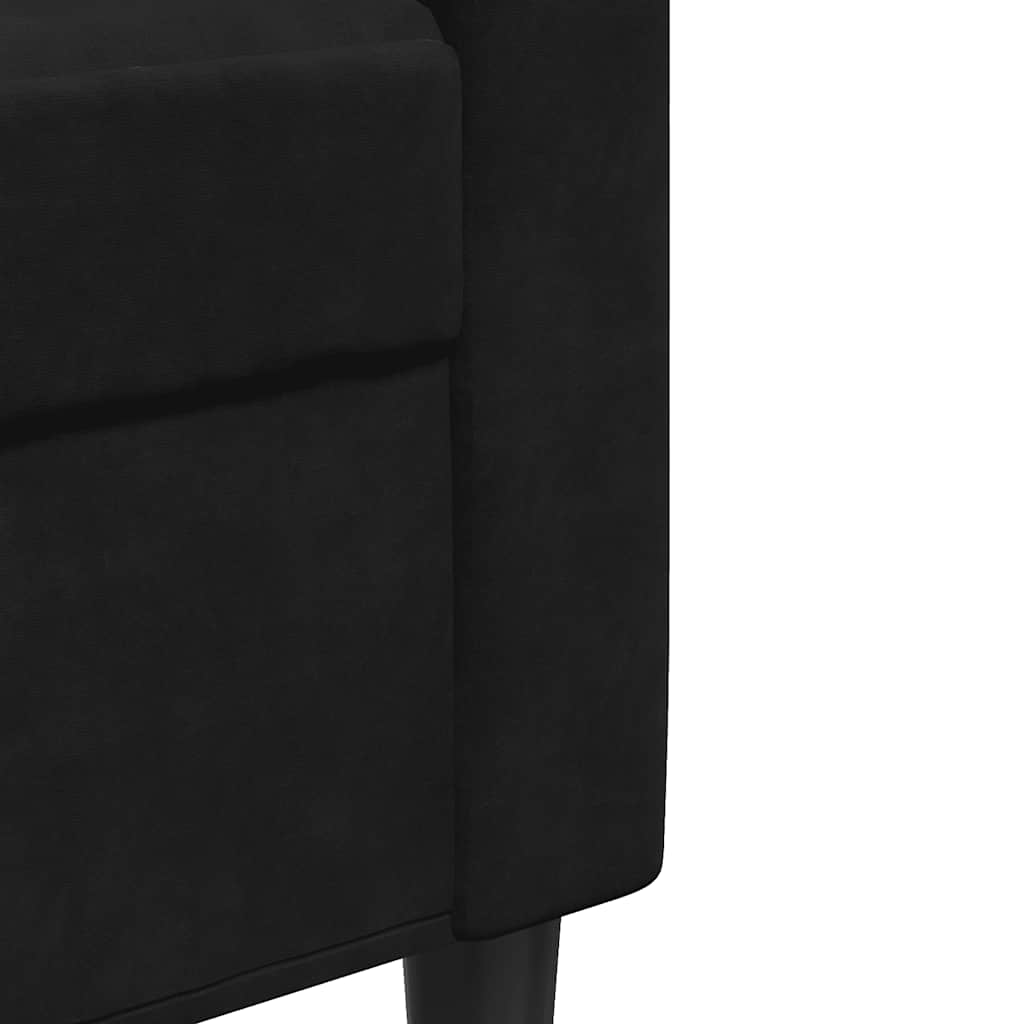Canapé à 3 places Noir 210 cm Velours - XIOS