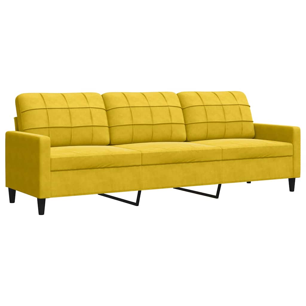Canapé à 3 places Jaune 210 cm Velours - XIOS
