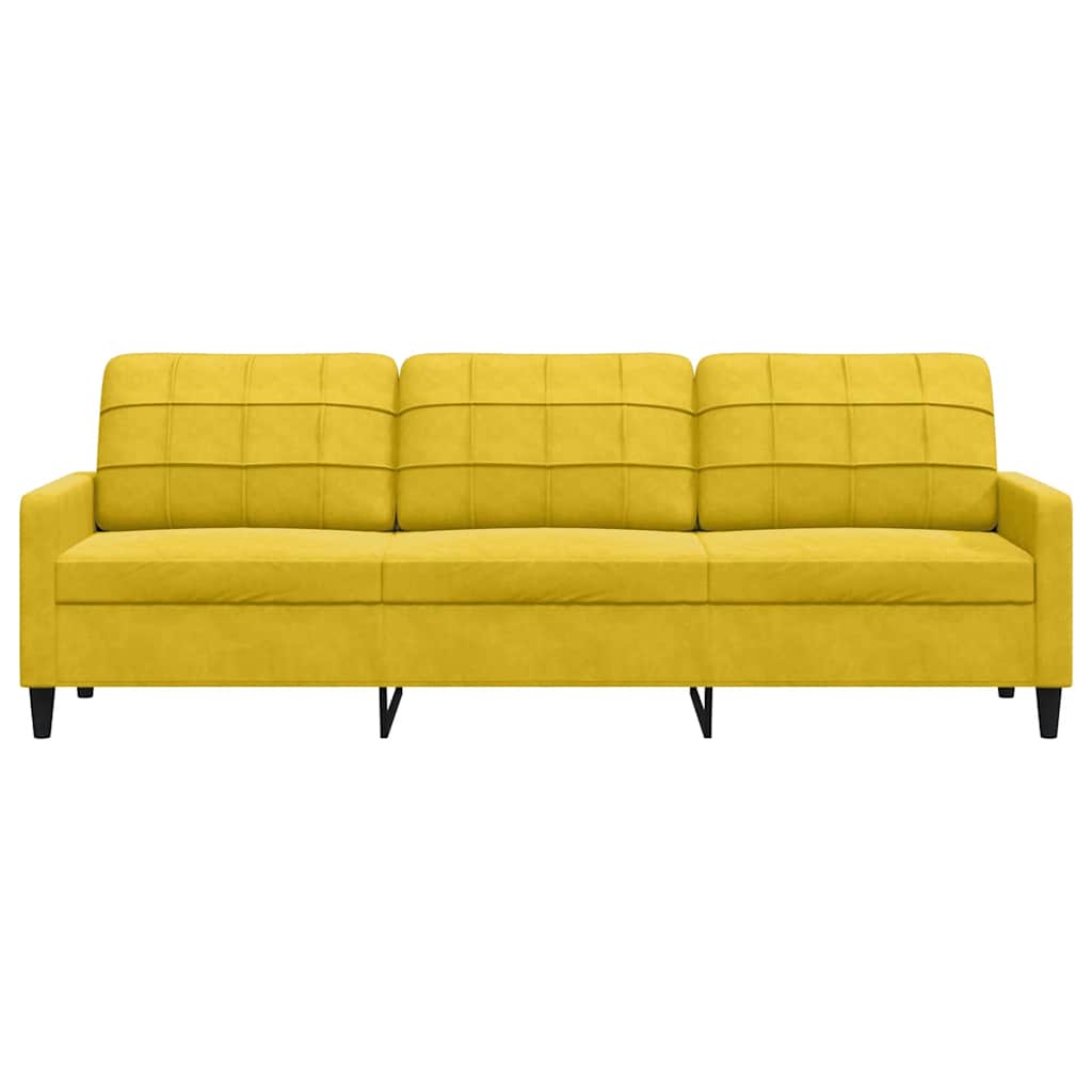 Canapé à 3 places Jaune 210 cm Velours - XIOS