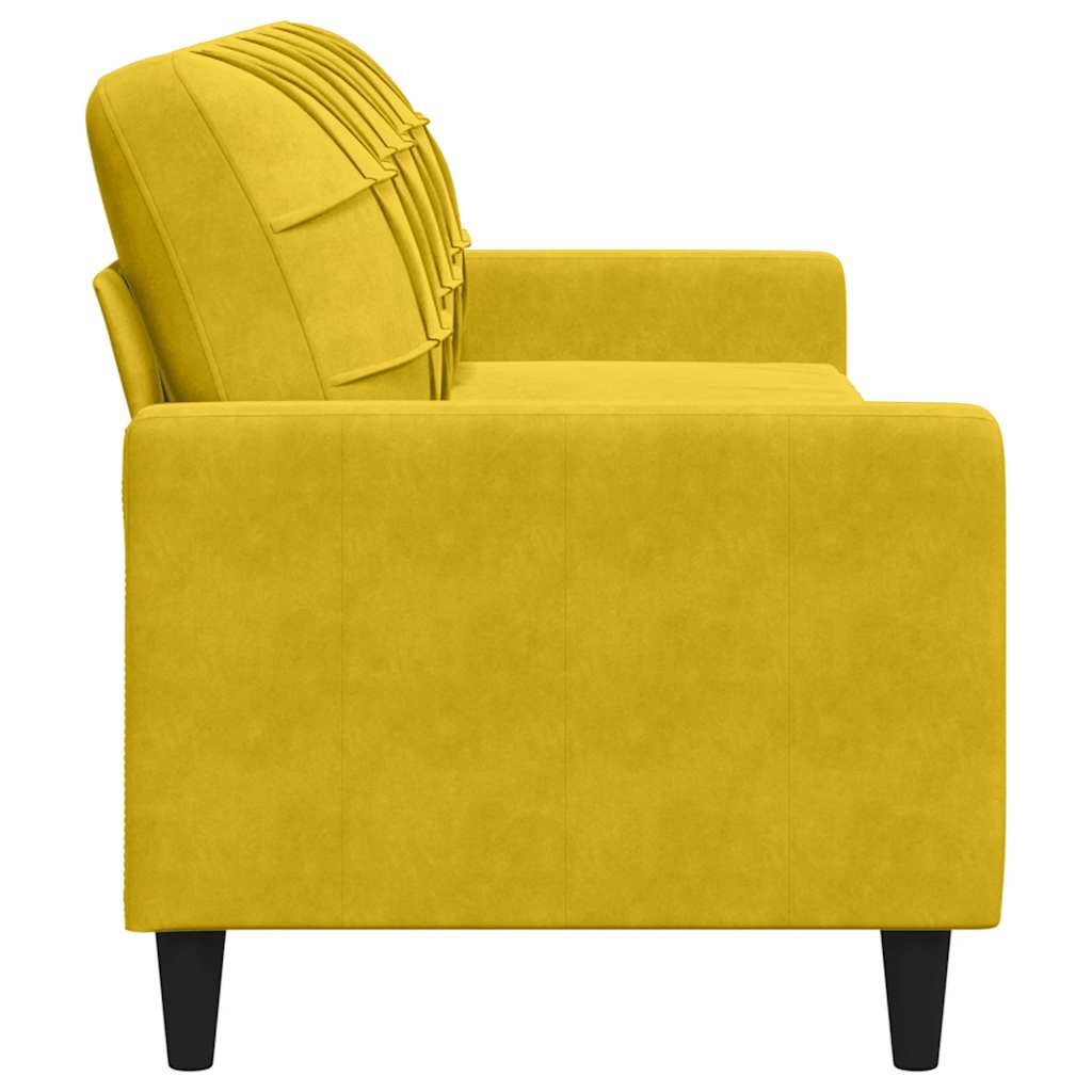 Canapé à 3 places Jaune 210 cm Velours - XIOS