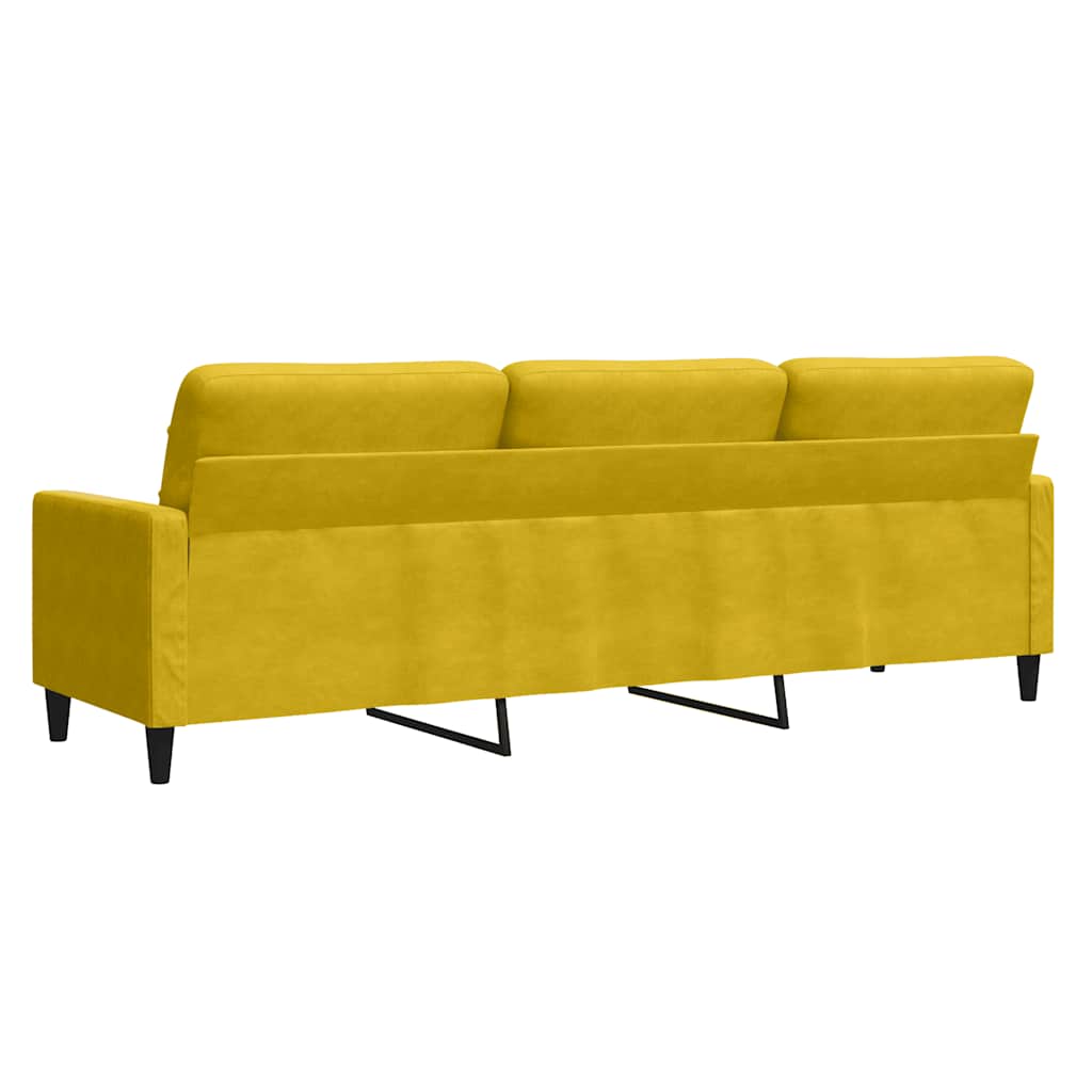 Canapé à 3 places Jaune 210 cm Velours - XIOS