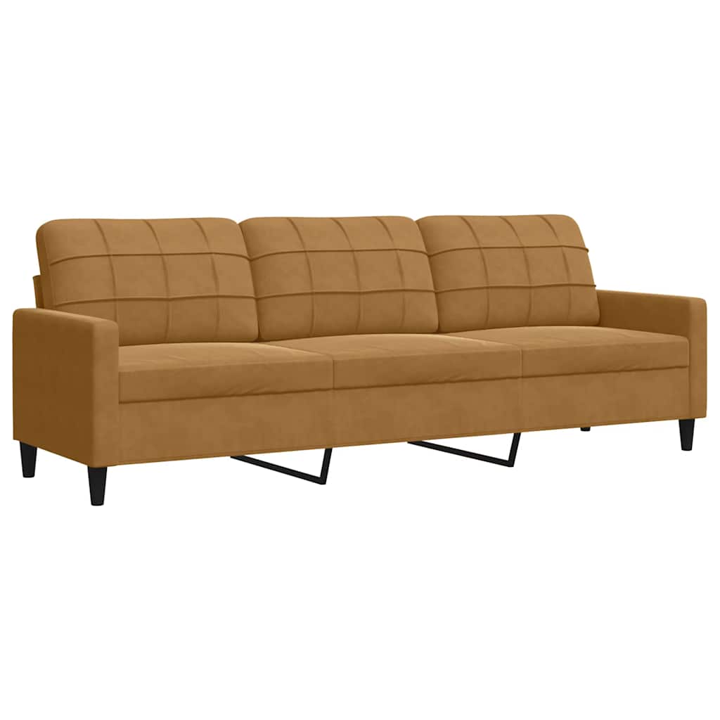 Canapé à 3 places Marron 210 cm Velours - XIOS