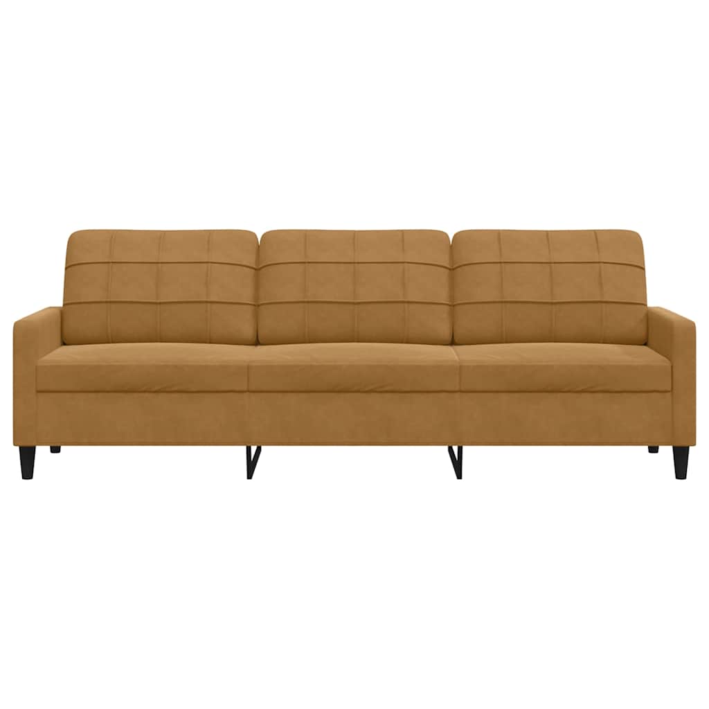 Canapé à 3 places Marron 210 cm Velours - XIOS