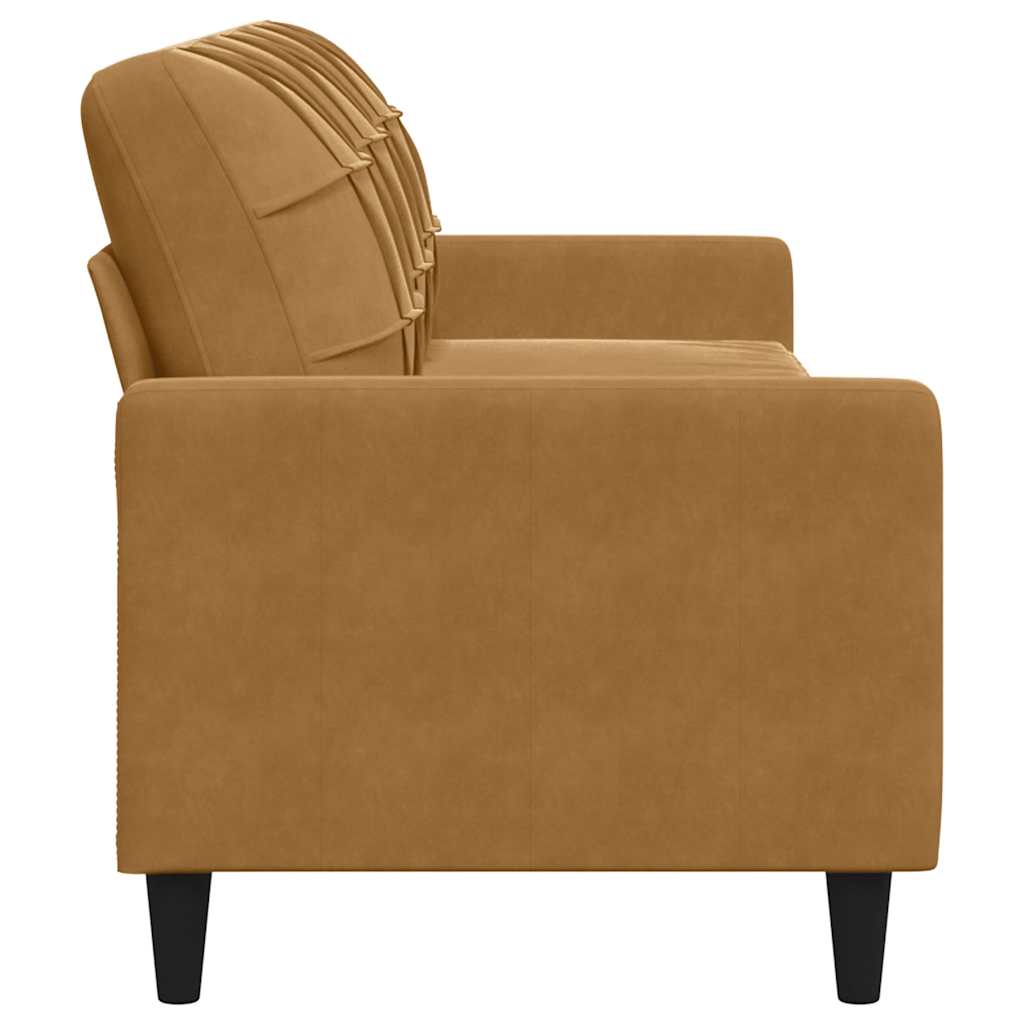 Canapé à 3 places Marron 210 cm Velours - XIOS