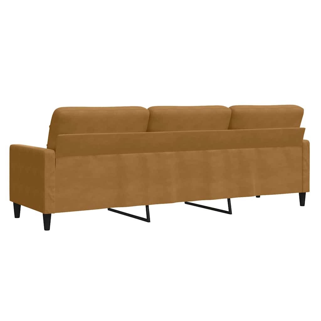 Canapé à 3 places Marron 210 cm Velours - XIOS