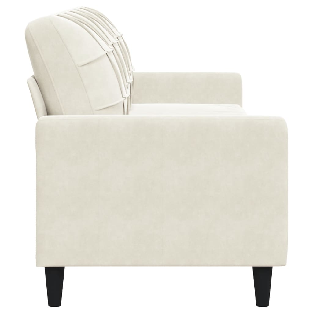 Canapé à 3 places Crème 210 cm Velours - XIOS