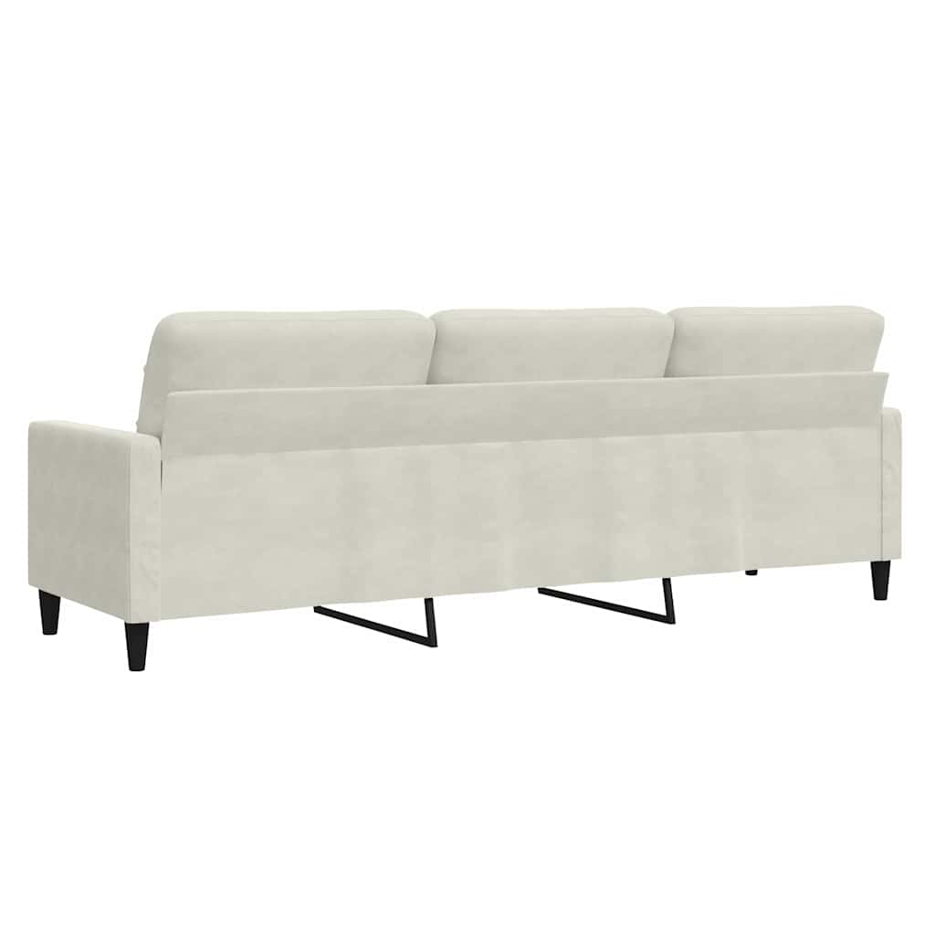 Canapé à 3 places Crème 210 cm Velours - XIOS