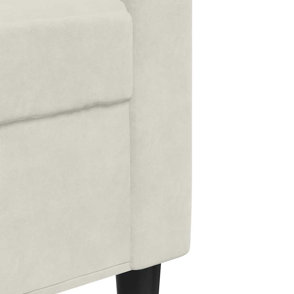 Canapé à 3 places Crème 210 cm Velours - XIOS