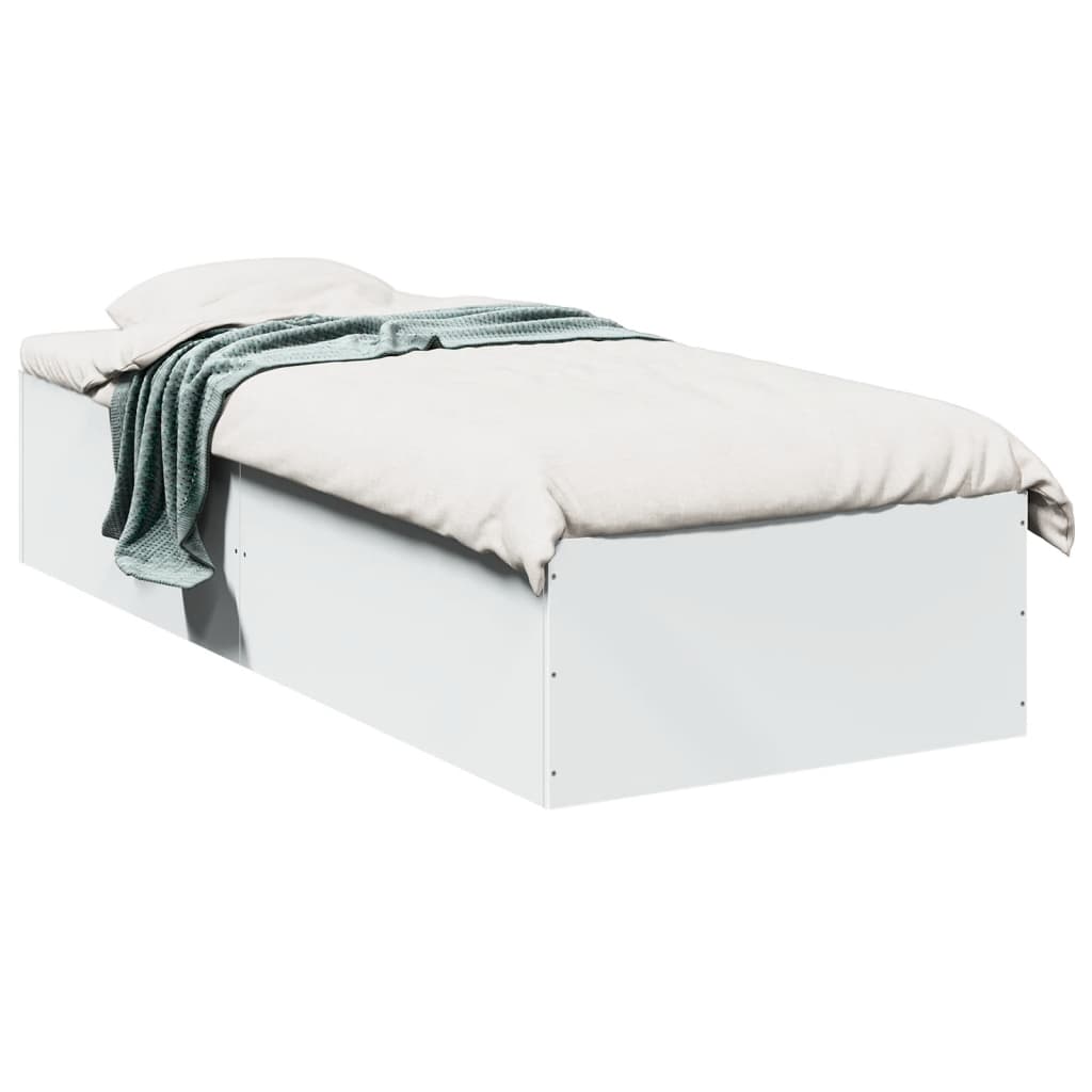 Cadre de lit sans matelas blanc 75x190 cm bois d'ingénierie - XIOS