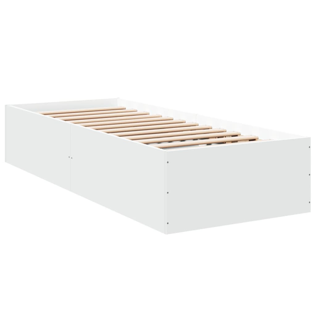 Cadre de lit sans matelas blanc 75x190 cm bois d'ingénierie - XIOS